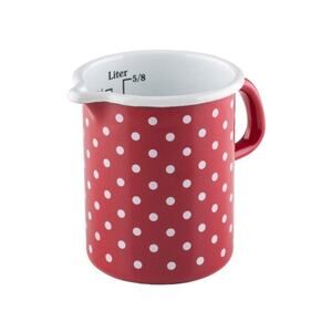 Riess Austria Enamelware Emaille Measuring Cup Kitchen Measure Litre Red Enamel